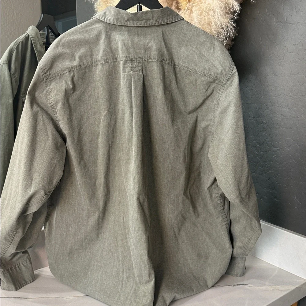 WRANGLER MENS SAGE/OLIVE LONG SLEEVE BUTTON DOWN 2XL